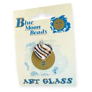 NWT Blue Moon Beads Art Glass Jewelry Making Heart Foil Necklace Charm Pendant